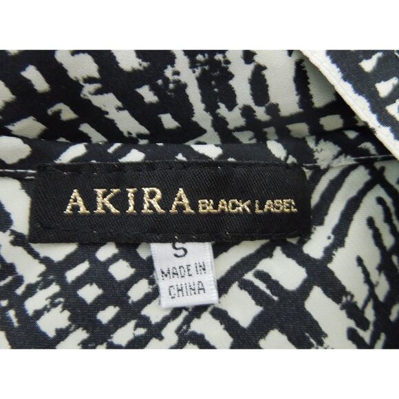 AKIRA BLACK LABEL Mini Dress S SMALL Black Sequin Embellished Printed Fabric - Picture 6 of 7